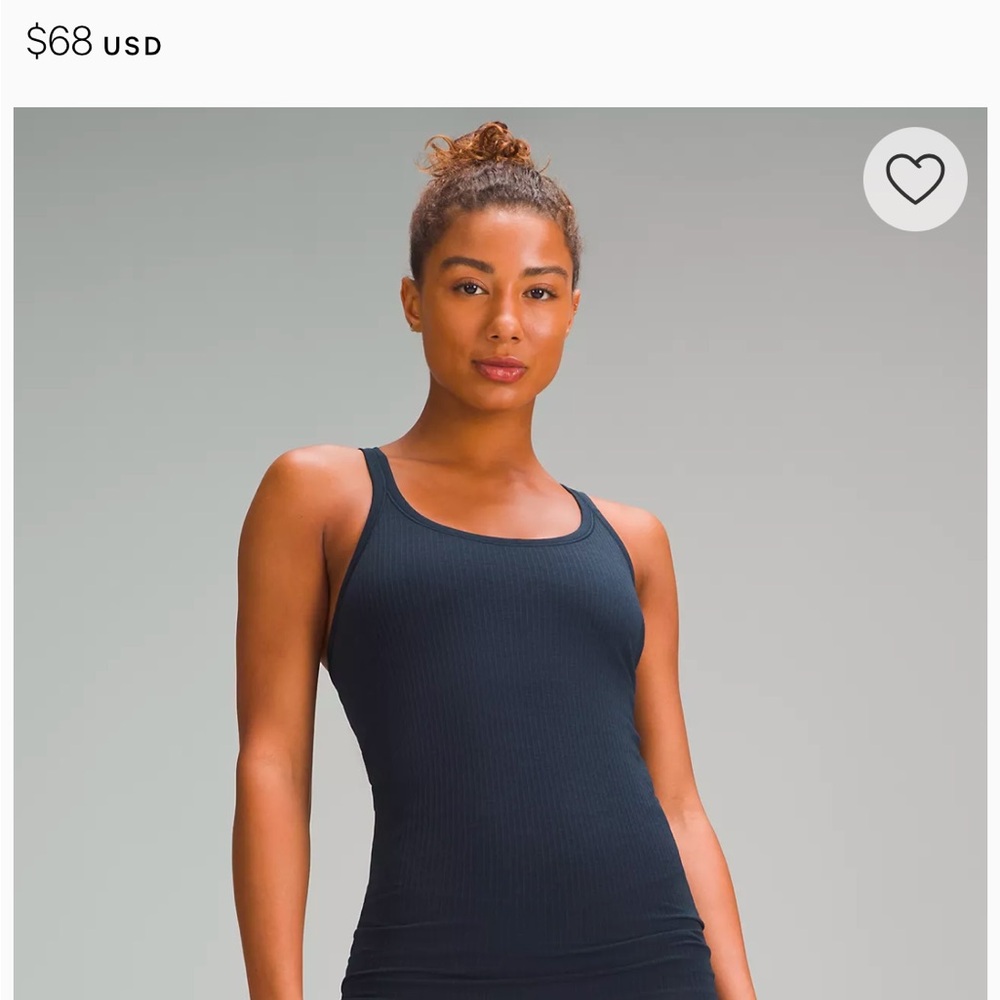 COPY - Two lululemon ebb to street tanks- size 4.  Sports bra built in